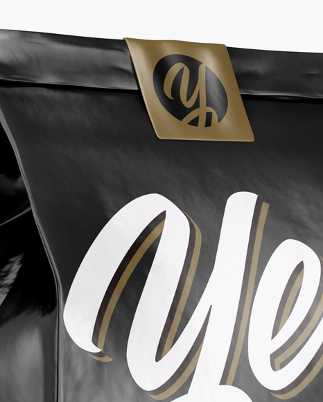 Glossy Snack Bag With Label Mockup   Half Side View PSD #7