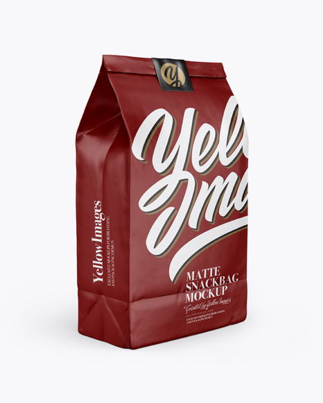 Matte Snack Bag With Label Mockup   Half Side View PSD #2