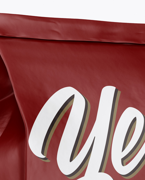 Matte Snack Bag With Label Mockup   Half Side View PSD #1