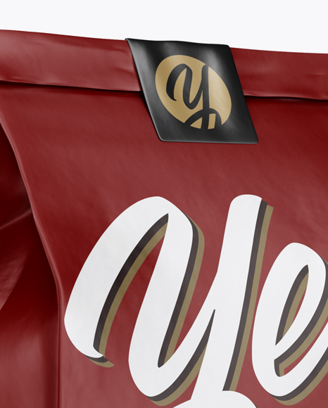 Matte Snack Bag With Label Mockup   Half Side View PSD #7