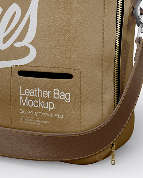 Leather Bag Mockup Half Side View In Apparel Mockups On Yellow Images Object Mockups