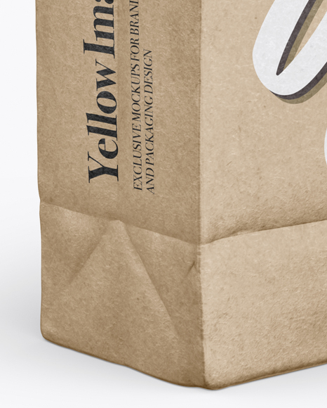 Download Kraft Paper Bag With Label Mockup Half Side View In Bag Sack Mockups On Yellow Images Object Mockups PSD Mockup Templates