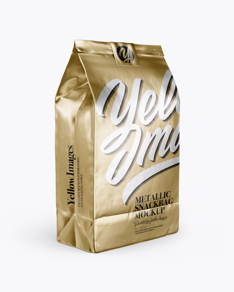 Download Metallic Snack Bag With Label Mockup Half Side View In Bag Sack Mockups On Yellow Images Object Mockups Yellowimages Mockups