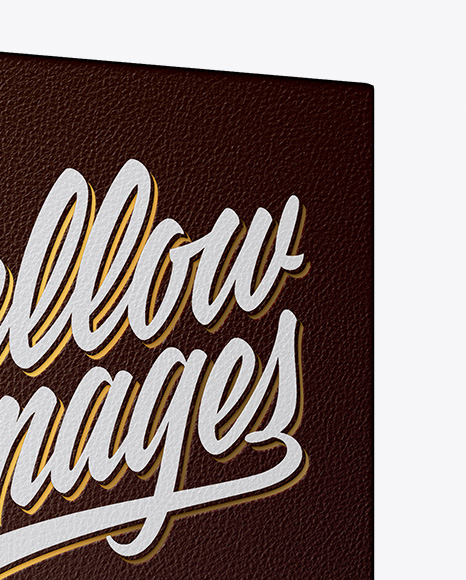 Book W  Leather Cover Mockup   Half Side View PSD #2