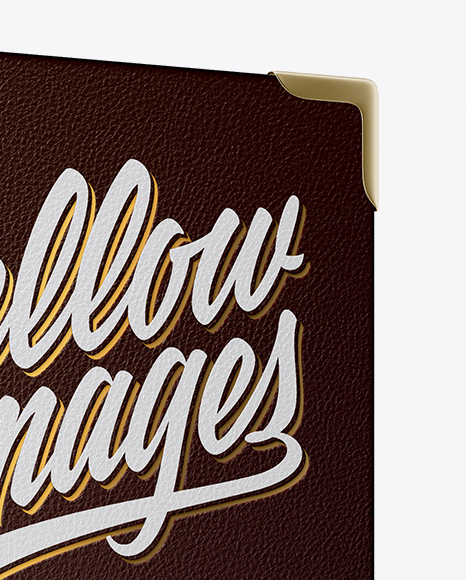 Book W  Leather Cover Mockup   Half Side View PSD #1