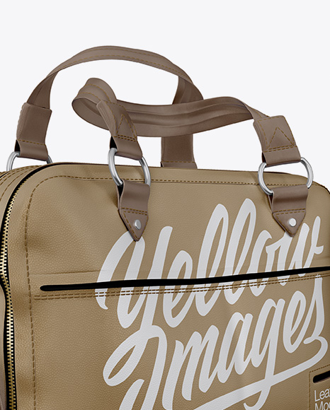 Download Leather Bag Mockup Half Side View In Apparel Mockups On Yellow Images Object Mockups