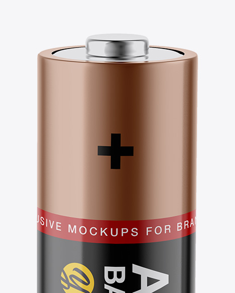 2 AA Batteries Mockup - Half Side View - Free Download Images High