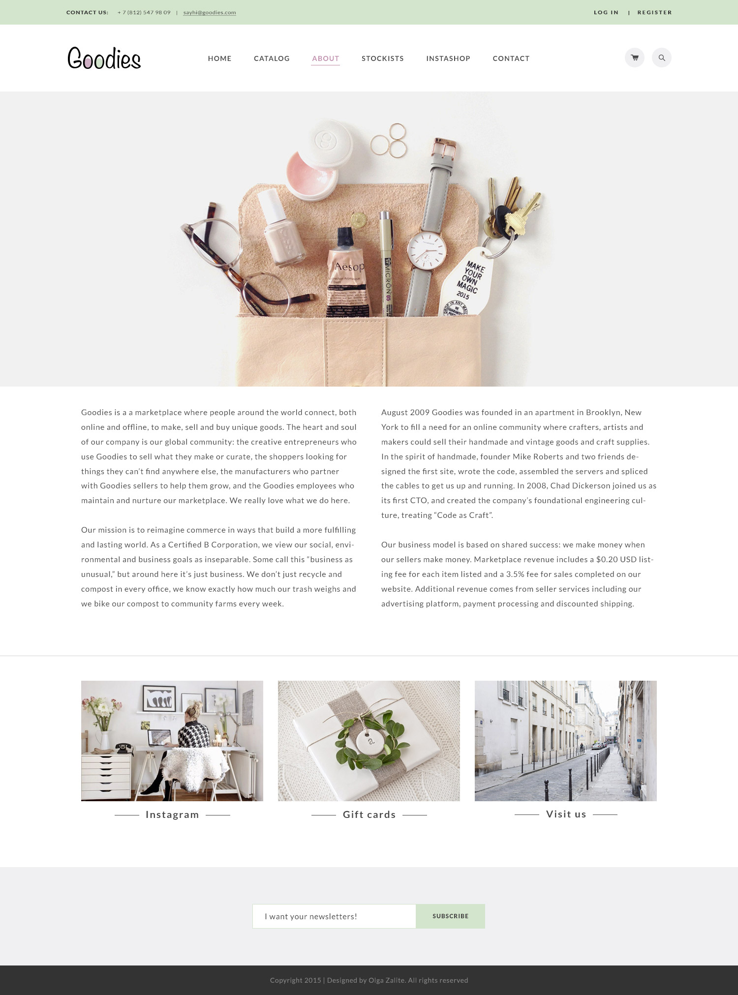 Goodies — elegant shop template on Yellow Images Creative Store