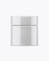 Glossy Cosmetic Jar Mockup - Front View