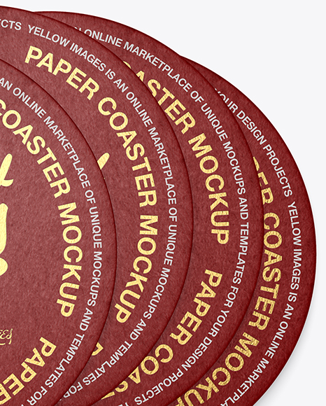 Download Paper Beverage Coasters Mockup Top View In Object Mockups On Yellow Images Object Mockups PSD Mockup Templates