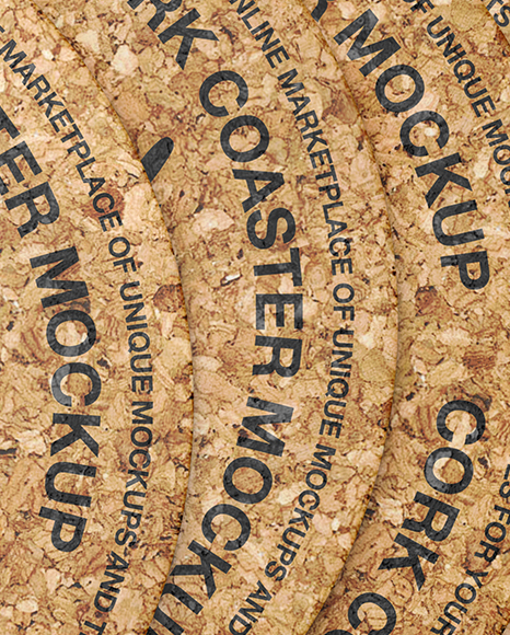 Download Cork Beverage Coasters Mockup - Top View in Object Mockups on Yellow Images Object Mockups