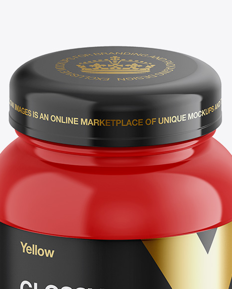 Download Glossy Protein Jar Psd Mockup Front View Yellowimages