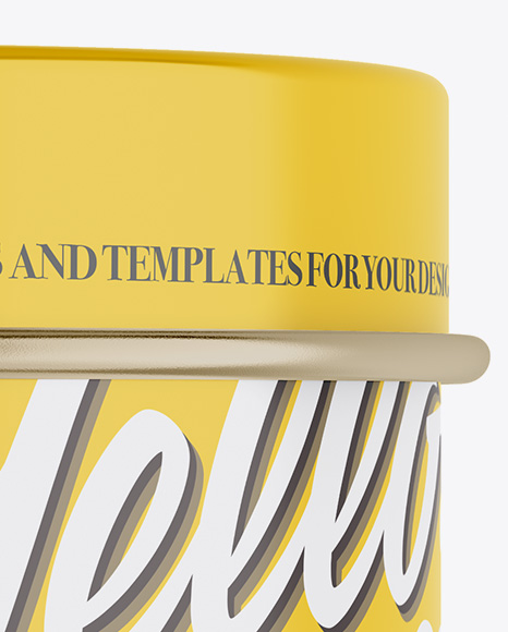 Glossy Round Tin Box Mockup   Front View PSD #2