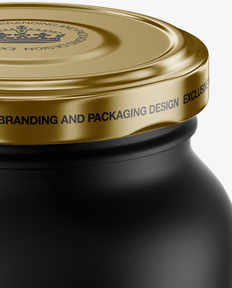 Matte Sauce Jar Mockup (High Angle Shot) PSD #1