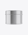 Metallic Round Tin Box Mockup - Front View