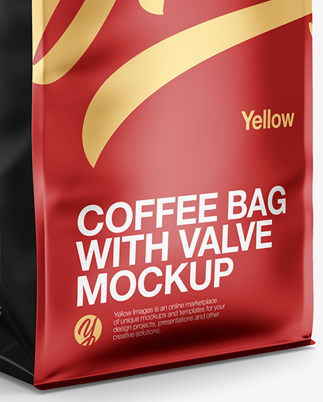 16oz Matte Metallic Coffee Bag Mockup - Half Side View