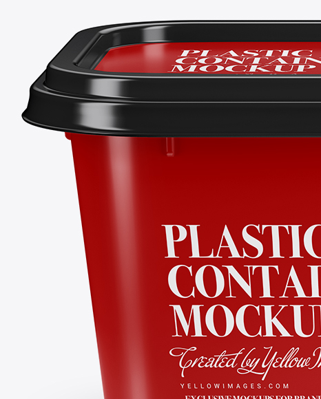 Download Glossy Plastic Container Mockup - Front View in Pot & Tub Mockups on Yellow Images Object Mockups