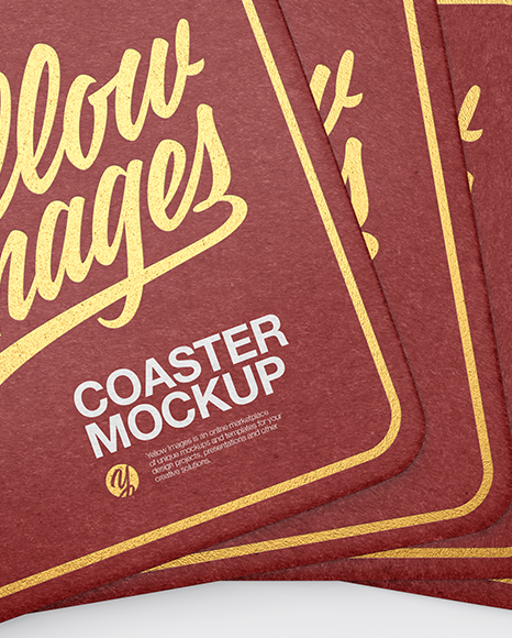 Paper Beverage Coasters Mockup   Top View PSD #2