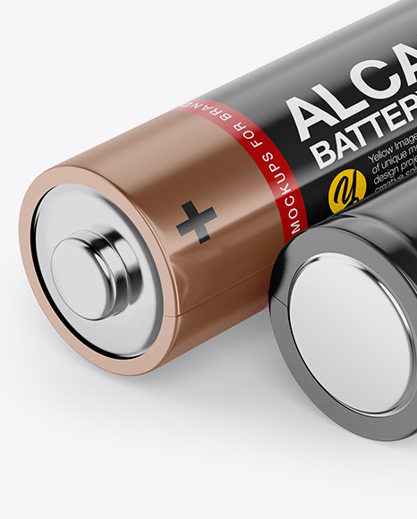 Download Two AA Batteries - Half Side View in Object Mockups on ...