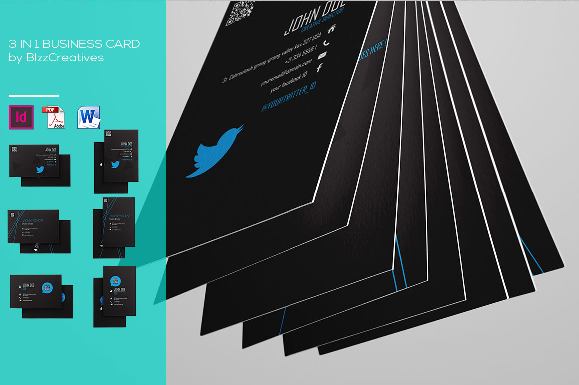 3 In 1 Simple Business Card 3 In 1 Simple Business Card