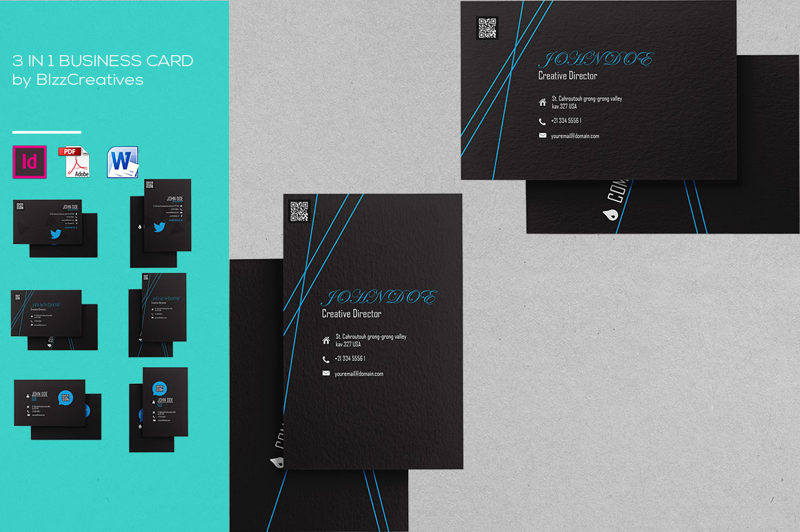 3 In 1 Simple Business Card 3 In 1 Simple Business Card