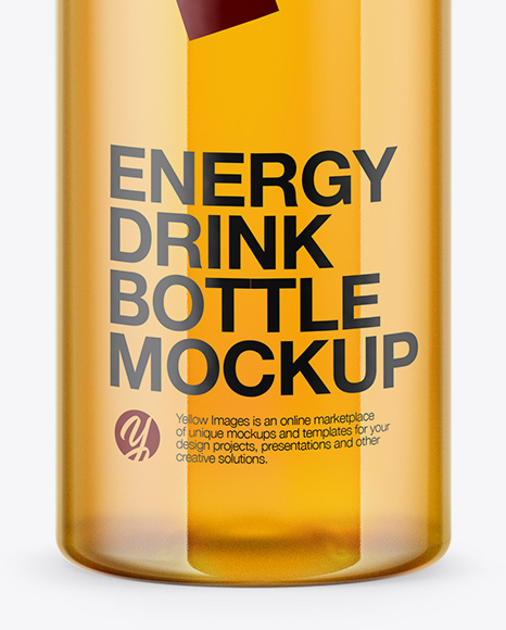 Clear 12oz Bottle In Matte Shrink Sleeve Mockup In Bottle Mockups On Yellow Images Object Mockups