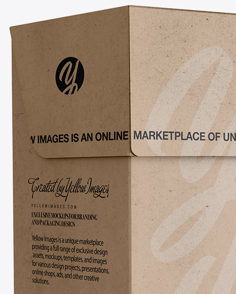 Kraft Box Mockup   Half Side View PSD #2