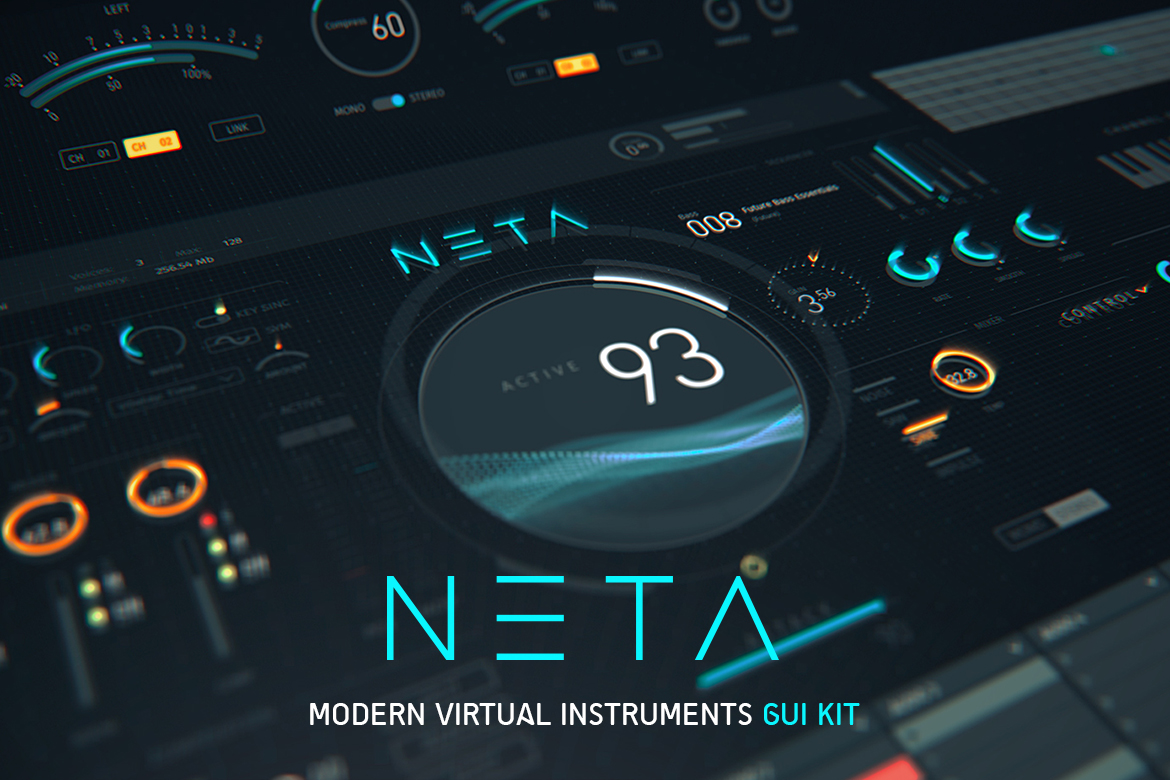 NETA Modern Virtual Instruments GUI on Yellow Images Creative Store