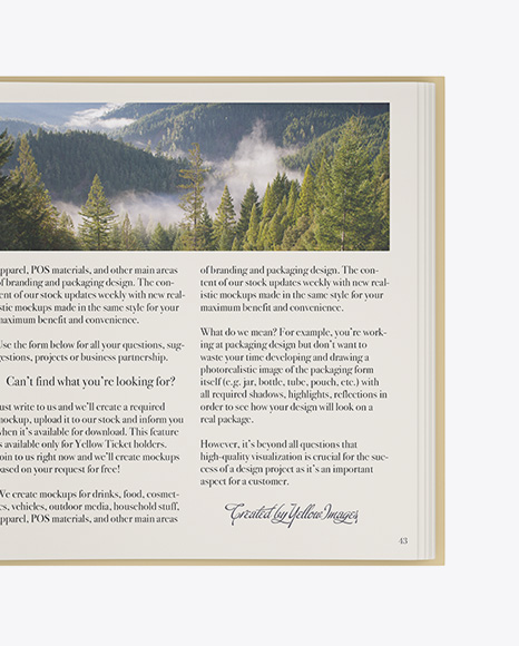 Opened Book Mockup - Top View design 41140