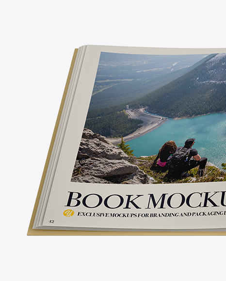 Opened Book Mockup - Top View datebook 41131