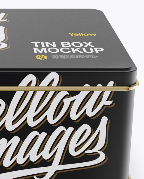 Matte Tin Box Mockup (High Angle Shot) PSD #1