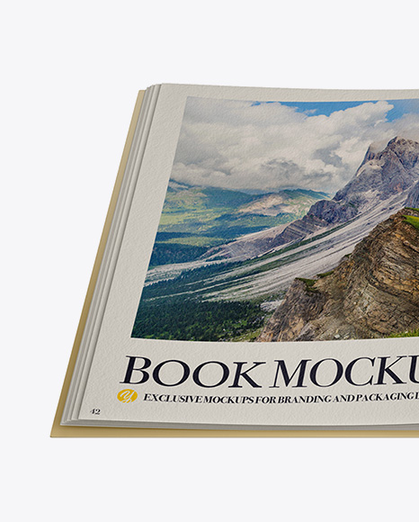Opened Textured Book Mockup - Top View datebook 41127