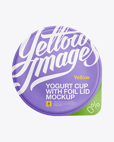 150g Yogurt Cup W/ Foil Lid Mockup - Free Download Images High Quality