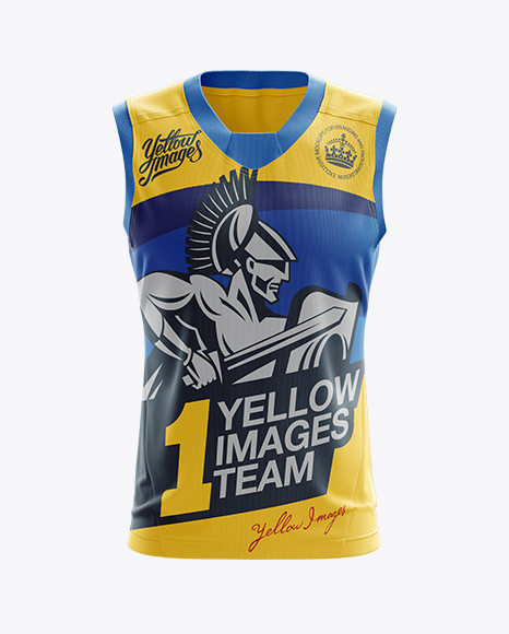 Download Aussie Rules Jersey Mockup Front View In Apparel Mockups On Yellow Images Object Mockups Yellowimages Mockups