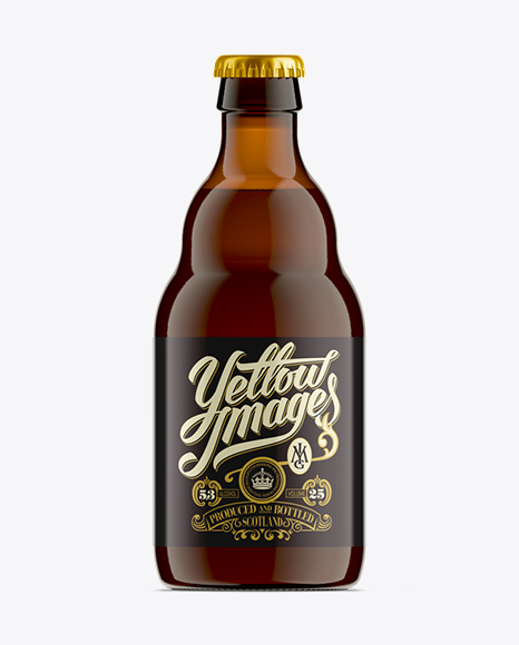 33cl Steinie Amber Glass Bottle Mockup PSD #2