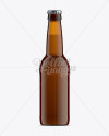 33cl Long Neck Amber Glass Bottle Mockup on Yellow Images Object Mockups