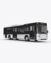 City Bus HQ Mockup Front 3/4 View - Free Download Images High Quality