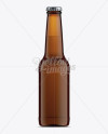 275ml Longneck Amber Glass Beer Bottle Mockup on Yellow Images Object