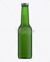 275ml Longneck Green Bottle Mockup on Yellow Images Object Mockups