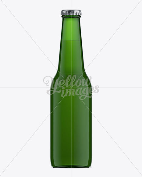 330ml Longneck Green Glass Bottle Mock up PSD #3