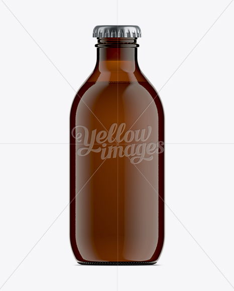 250ml Stubby Amber Bottle For Carbonated Beverages Mockup PSD #3