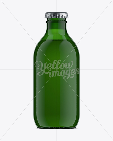 250ml Stubby Green Bottle For Carbonated Beverages Mockup PSD #3