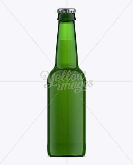 Download 330ml Long-Neck Green Bottle For Beer Mockup in Bottle Mockups on Yellow Images Object Mockups