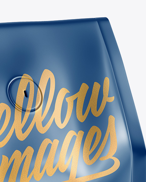 Glossy Coffee Bag With Valve Mockup   Half Side View PSD #2
