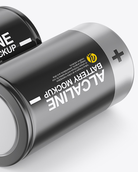 Two D Batteries - Half Side View - Free Download Images High Quality