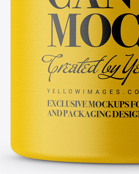 Textured Tin Can Mockup In Can Mockups On Yellow Images Object Mockups