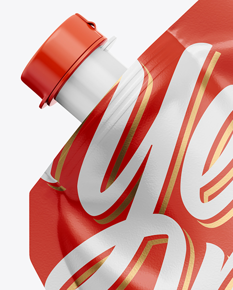 Glossy Stand up Pouch W  Flip Top Cap Mockup PSD #2