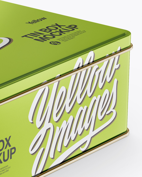 Download Metallic Tin Box Mockup Half Side View High Angle Shot In Box Mockups On Yellow Images Object Mockups PSD Mockup Templates