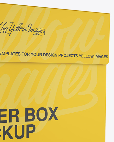 Download Paper Box Mockup - Half Side View in Box Mockups on Yellow ... Yellowimages Mockups