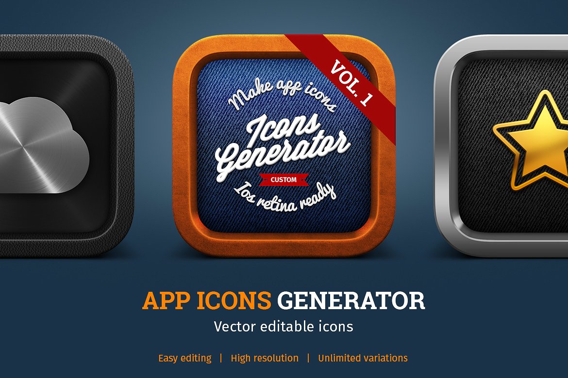 Download App Icons Generator Vol 1 In Icons On Yellow Images Creative Store PSD Mockup Templates